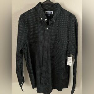 Cutter & Buck Men's Black Polka Dot Button-Down Shirt